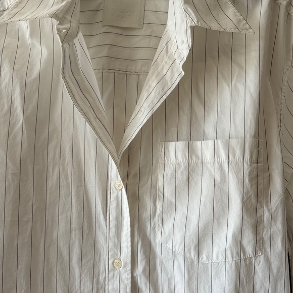 COH CITIZENS OF HUMANITY NWT Striped Cocoon Poplin Shirt White Button Down Up - Picture 13 of 15